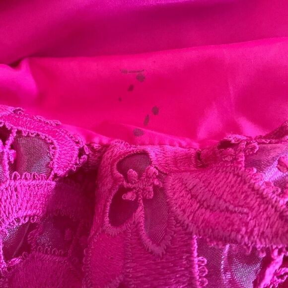 Saylor Hot Pink Lace Backless Mini Bubble Skirt Dress, M Pockets! - Picture 12 of 16
